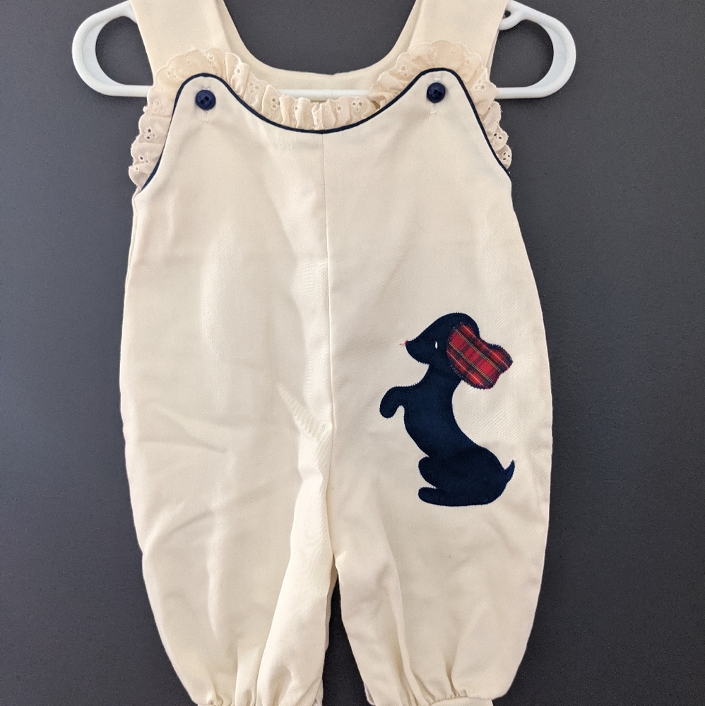 Vintage cream color one piece romper jumpsuit